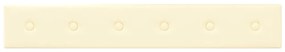 Painel de parede 12 pcs 90x15 cm couro artificial 1,62 m² creme