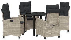 Conjunto de Jantar de Jardim com 5 Peças e Almofadas - Rattan Poly Cin