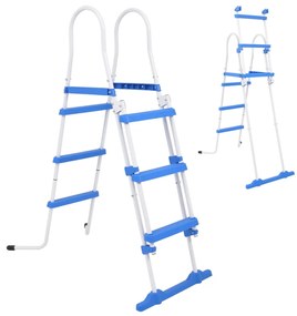 vidaXL Escada segurança p/ piscina acima do solo 3 degraus 107 cm
