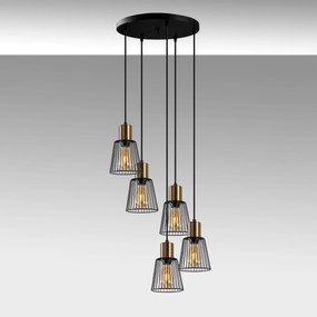 Candeeiro de Teto Kemtel – Preto Antique – 48 x 48 x 115 cm