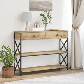 Mesa de Console vidaXL Carvalho Artesanal 100x28x75 cm Madeira Engenhe