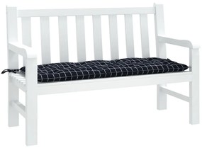 Almofadão p/ banco jardim 120x50x7cm tecido padrão xadrez preto
