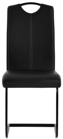 Cadeiras de jantar cantilever 4 pcs couro artificial preto