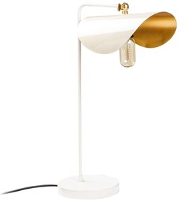 Candeeiro de Mesa Sivani – Branco e Dourado – 17 x 35 cm