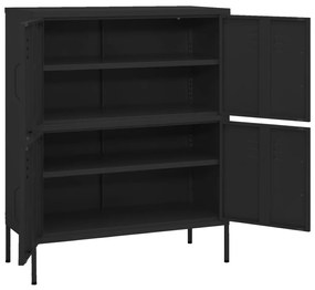 Armário de arrumação aço 80x35x101,5 cm preto
