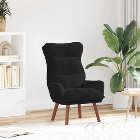 vidaXL Poltrona Relaxante Veludo Preto