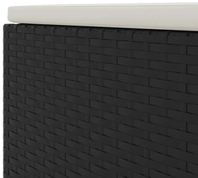 4 pcs conjunto lounge de jardim c/ almofadões vime PE preto