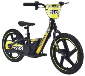 Bicicleta eléctrica para crianças RIRIBIKE RTX6 24V (16") bateria de lítio, motor de 250 watts, travão de disco, assento ajustável em PU macio Amarela