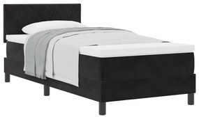Cama Box com Colchão vidaXL Preto 90x200 cm Veludo