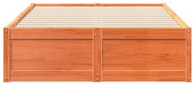 Cama sem colchão 135x190 cm madeira pinho maciça castanho-mel