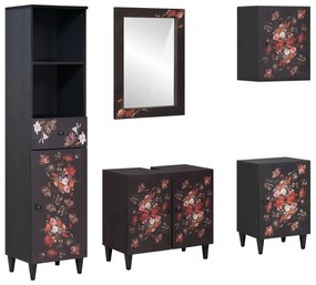 vidaXL Conjunto de Armários para Banheiro com gaveta com porta 5 pcs