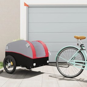 Reboque para bicicleta 45 kg ferro preto e vermelho