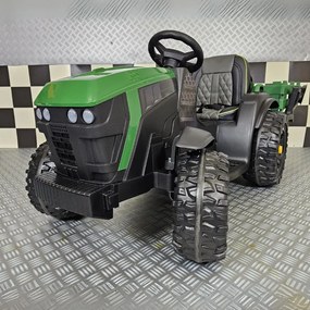 Trator elétrico crianças 12V tractor Farmer, Rodas Borracha EVA Com controlo remoto Verde