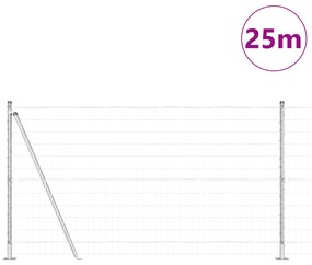 Cerca Euro com 13 Postes Flangeados 1,2x25 m de Aço Galvanizado
