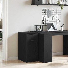 Armário de Mesa vidaXL em Carvalho Preto - 33x50x75 cm - Feito de Made