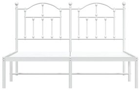 Estrutura de cama com cabeceira 140x200 cm metal branco