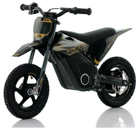 Mini moto eléctrica velocidade até 13 Km/h C/Limitador  RFN Warrior SX-E150 150W 12” Preto/Dourada