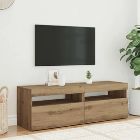 Móvel TV c/ luzes LED 2pcs derivados madeira carvalho artisiano