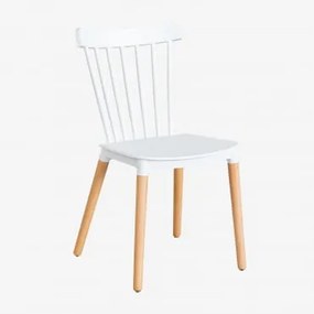 Pack De 2 Cadeiras De Jantar Em Madeira De Faia E Polipropileno Royal Branco - Sklum