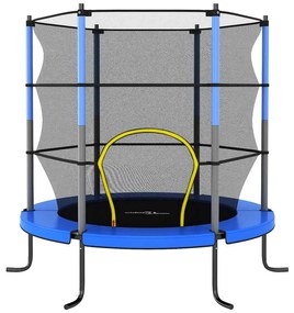 Trampolim com rede de segurança redondo 140x160 cm azul