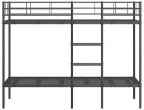 Beliche sem colchão 75x190 cm aço preto
