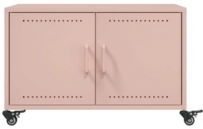 Mesa de centro 68x50x43,5 cm aço rosa