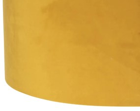 Candeeiro de suspensão com tons de veludo ocre com ouro 35 cm - Blitz II preto Country / Rústico