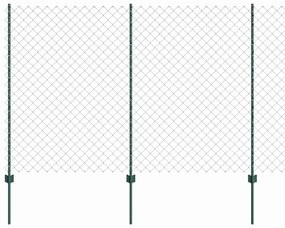 Conjunto de Cerca de Jardim Conjunto de 2 Verde Metal 25x1,5 m