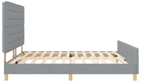 Estrutura de Cama vidaXL em Cinza Claro, 200x200 cm, Tecido