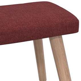 Cadeira de descanso com banco tecido vermelho tinto