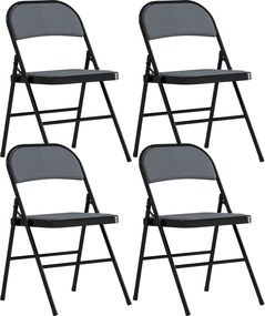 HOMCOM Conjunto de 4 cadeiras dobráveis para sala de jantar portáteis estrutura em aço 45 x 46 x 78 cm cinza | Aosom Portugal