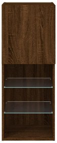 Móvel de TV com luzes LED 40,5x30x102 cm carvalho castanho