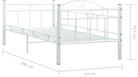 Estrutura sofá-cama 90x200 cm metal branco