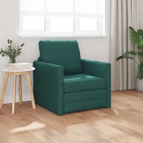vidaXL Sofá Cama 2-em-1 Verde Escuro 74x77x81 cm Tecido