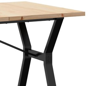 Mesa de jantar estrutura em Y 160x80x75,5cm pinho/aço