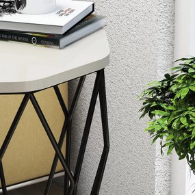 Mesa de Apoio Sofya – Creme e Preto – 46x57x46 cm