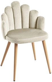 Cadeira Hand Veludo - Beige