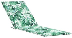 vidaXL Almofadão p/ cadeira de terraço (75+105)x50x4 cm padrão folhas