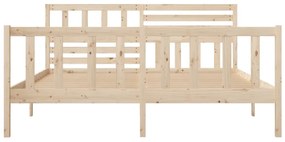 Estrutura de cama casal 135x190 cm madeira maciça