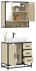 vidaXL 2 pcs conj. móveis casa banho derivados madeira carvalho sonoma