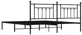 Estrutura de cama com cabeceira 200x200 cm metal preto