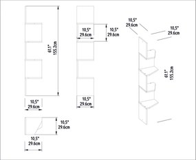 Prateleira de Parede Desaldo – Branco – 29,6 x 29,6 x 155,2 cm