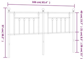 Cabeceira de cama 160 cm metal preto