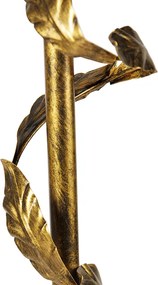 Candeeiro de pé dourado com abajur preto e interior dourado 50cm - Linden