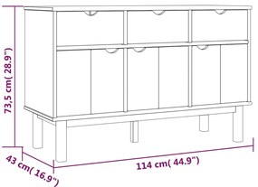 Aparador OTTA 114x43x73,5 cm madeira de pinho maciça