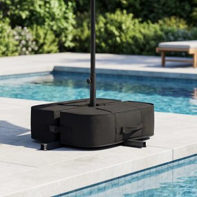 Saco de areira quadrado para base de guarda-sol 47 x 47 x 16 cm, impermeável, abertura lateral, fivelas, alça dobrável e removível, para pátio, praia