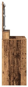 Mesa de Maquilhagem com Luzes LED - Madeira Vintage - 100x41x135 cm