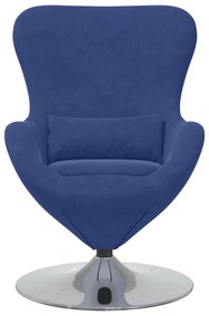 Cadeira Ovo Veludo Azul Polícia
