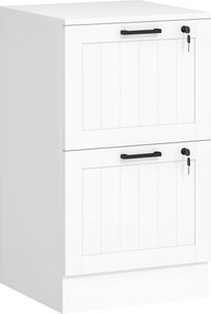 HOMCOM Bloco de Gavetas com Fechadura e Gavetas Suspensas A4 para Escritório 40x40x71 cm Branco | Aosom Portugal