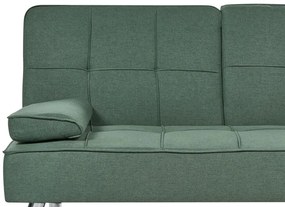 Sofá-cama de 3 lugares em tecido verde ROXEN Beliani